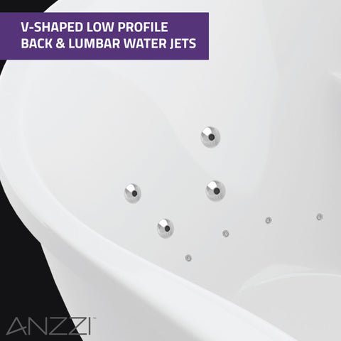 ANZZI Lori 71 in. Whirlpool and Air Bath Tub in White