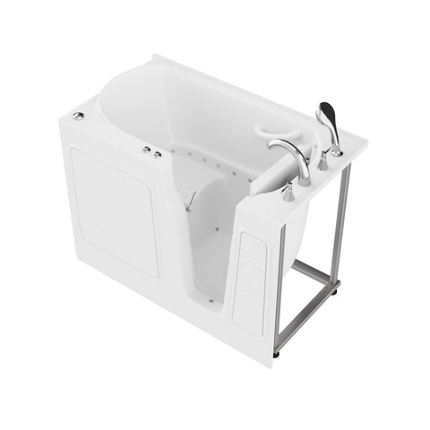 AZ2952RWA - ANZZI Coupe Series 29 in. x 52 in. Right Drain Quick Fill Walk-In Air Tub in White