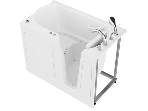 ANZZI Coupe Series 29 in. x 52 in. Right Drain Quick Fill Walk-In Air Tub in White