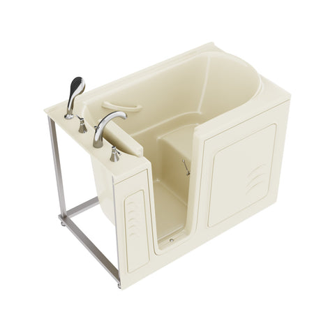 AZ3053LBS - ANZZI Coupe Series 30 in. x 53 in. Left Drain Quick Fill Walk-In Soaking Tub in Biscuit