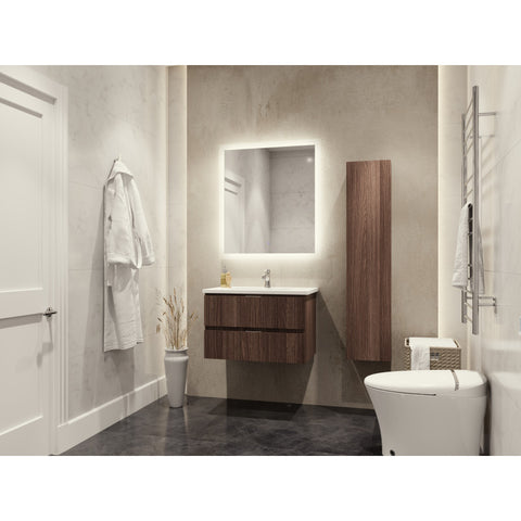 VT-MRSCCT30-DB - ANZZI 30 in. W x 20 in. H x 18 in. D Bath Vanity Set in Dark Brown with Vanity Top in White with White Basin and Mirror