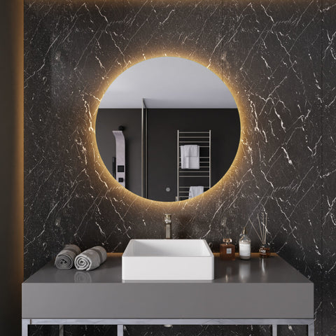 BA-LMDFX015AL - ANZZI 32-in. Diam. LED Back Lighting Bathroom Mirror with Defogger