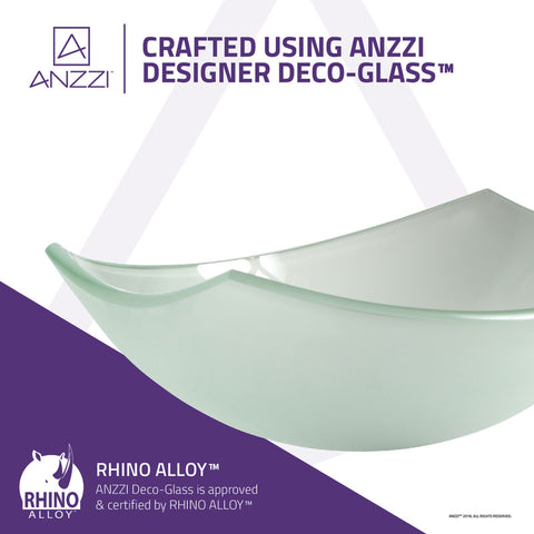 ANZZI Pendant Series Deco-Glass Vessel Sink in Lustrous Frosted