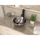 BS-012 - ANZZI Crete 14 in.  Handmade Vessel Sink in Polished Antique Copper with Nickel Interior and Floral Design Exterior