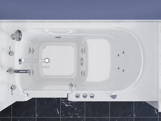 ANZZI Series 30 in. x 60 in. Left Drain Quick Fill Walk-In Whirlpool Tub with Fast Drain in White and Soft Close Toilet
