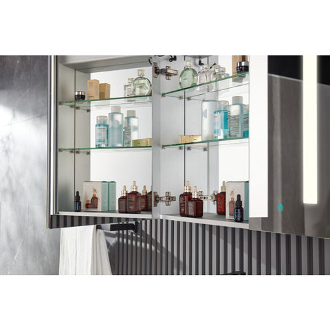 BA-LMDFVCB007AL - ANZZI Ether 28 in. x 32 in. Frameless LED Mirror Bathroom Cabinet