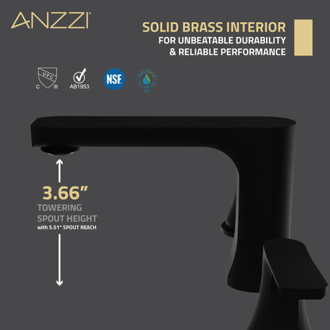 ANZZI 2-Handle 3-Hole 8 in. Widespread Bathroom Faucet With Pop-up Drain