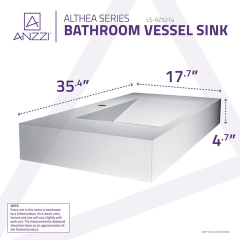 Althea Solid Surface Vessel Sink in Matte White