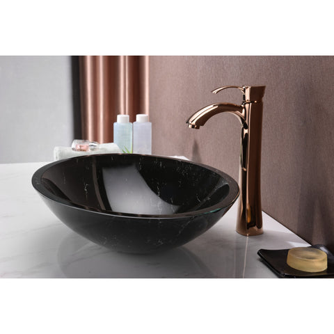 LS-AZ8197 - ANZZI Lepea Series Vessel Sink in Marbled Black