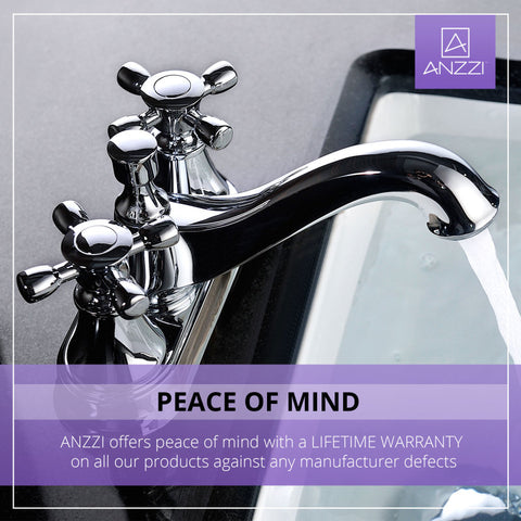 ANZZI Major Series 4 in. Centerset 2-Handle Mid-Arc Bathroom Faucet