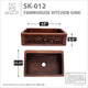 Anatolian Farmhouse Handmade Copper 33 in. 0-Hole Single Bowl Kitchen Sink with Sunflower Design Panel in Polished Antique Copper