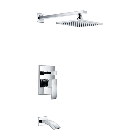 SH-AZ040 - ANZZI Spirito Series Single Handle Wall Mounted Showerhead and Bath Faucet Set in Polished Chrome