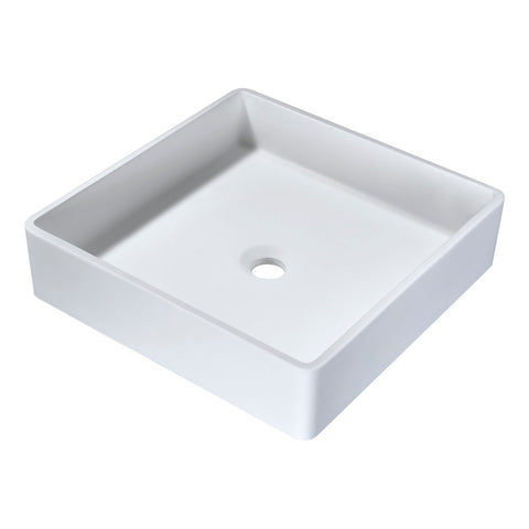 LS-AZ602 - ANZZI Passage 1-Piece Solid Surface Vessel Sink with Pop Up Drain in Matte White