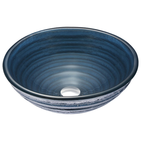 LS-AZ042 - ANZZI Tempo Series Deco-Glass Vessel Sink in Coiled Blue