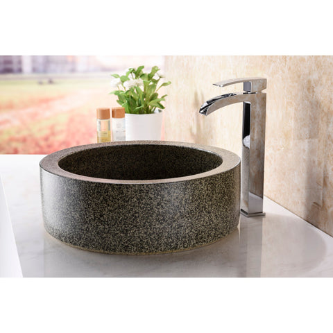 LS-AZ182 - ANZZI Black Desert Crown Vessel Sink in Speckled Stone