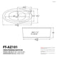 Heidi Series 67 in. x 34 in. Acrylic Combination 50 Gallon Capacity Freestanding Bathtub with Center Drain in White