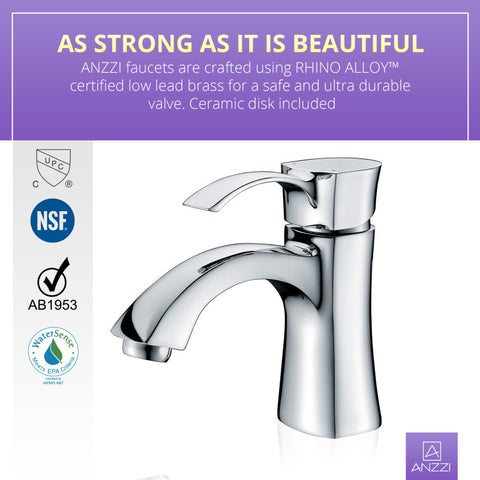 ANZZI Alto Series Single Hole Single-Handle Mid-Arc Bathroom Faucet