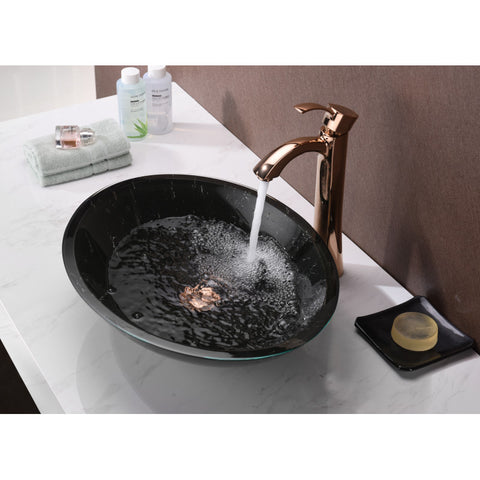 LS-AZ8197 - ANZZI Lepea Series Vessel Sink in Marbled Black