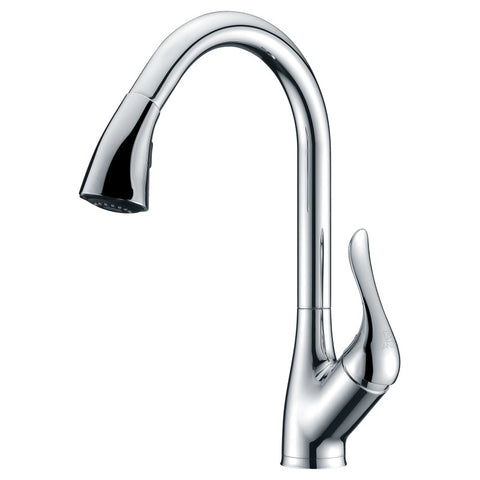 KF-AZ031 - ANZZI Accent Series Single-Handle Pull-Down Sprayer Kitchen Faucet in Polished Chrome