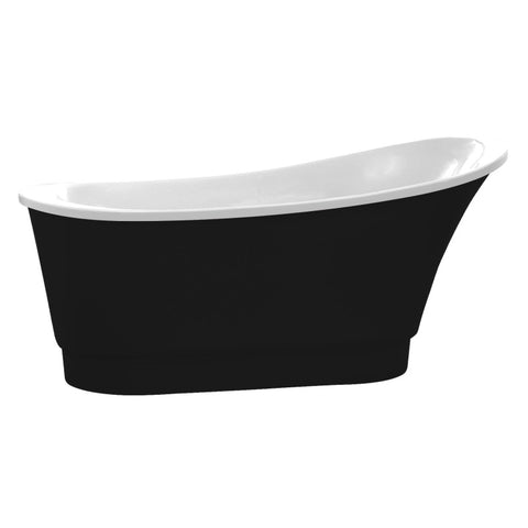 FT-AZ095BK - ANZZI Prima 67 in. Acrylic Flatbottom Non-Whirlpool Bathtub in Black