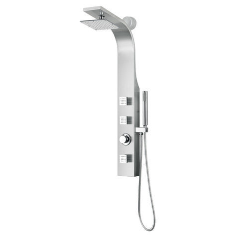 SP-AZ077 - ANZZI Sans 40 in. Full Body Shower Panel with Heavy Rain Shower and Spray Wand in Brushed Steel