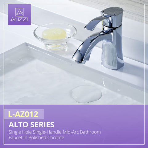 ANZZI Alto Series Single Hole Single-Handle Mid-Arc Bathroom Faucet