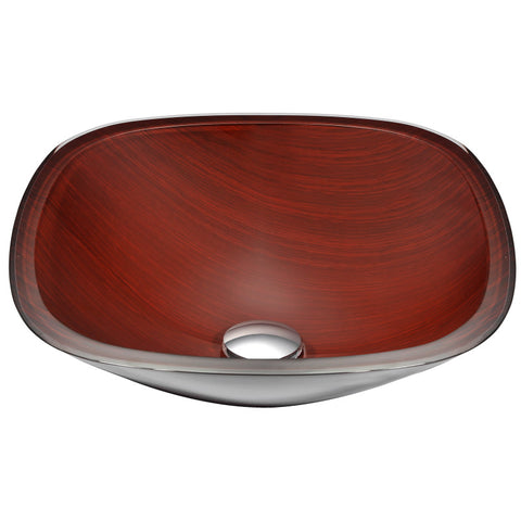 LS-AZ8114 - ANZZI Vonu Series Deco-Glass Vessel Sink in Rich Timber