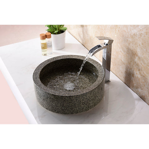 ANZZI Black Desert Crown Vessel Sink in Speckled Stone