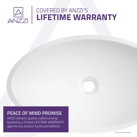 ANZZI Achillies Solid Surface Vessel Sink in White