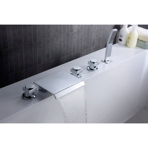 FR-AZ044CH - ANZZI Guaira 3-Handle Deck-Mount Roman Tub Faucet in Chrome