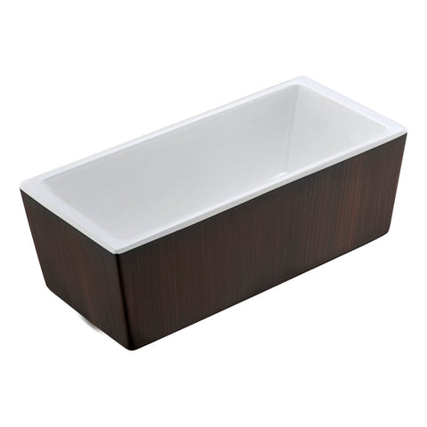 Rook Series 5.69 ft. Freestanding Bathtub in Mahogany