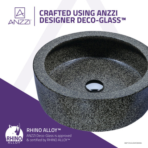 ANZZI Black Desert Crown Vessel Sink in Speckled Stone