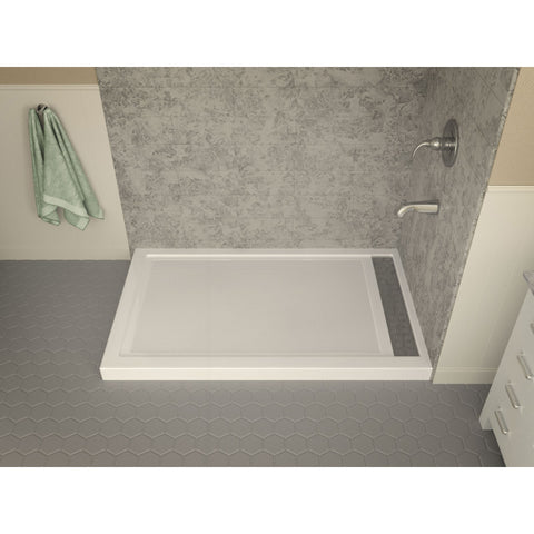 SB-AZ012WR - ANZZI Field Base Series 60 in. L x 36 in. W Corner Shower Shower Pan Base with Right Drain in Glossy White Marine Acrylic