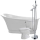 FTAZ095-42C-55 - ANZZI Prima 67 in. Acrylic Flatbottom Non-Whirlpool Bathtub with Havasu Faucet and Kame 1.28 GPF Toilet
