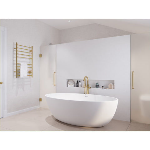 BS-S29 - ANZZI Hangiri 5.5 ft. Solid Surface Center Drain Freestanding Bathtub in Matte White