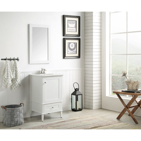 V-AXG021-21 - ANZZI Alexander 21 in. W x 34.4 in. H Bathroom Vanity Set in Rich White