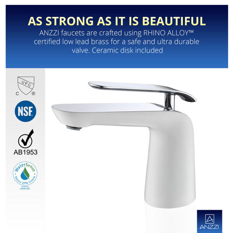 ANZZI Etude Series Single Hole Single-Handle Low-Arc Bathroom Faucet