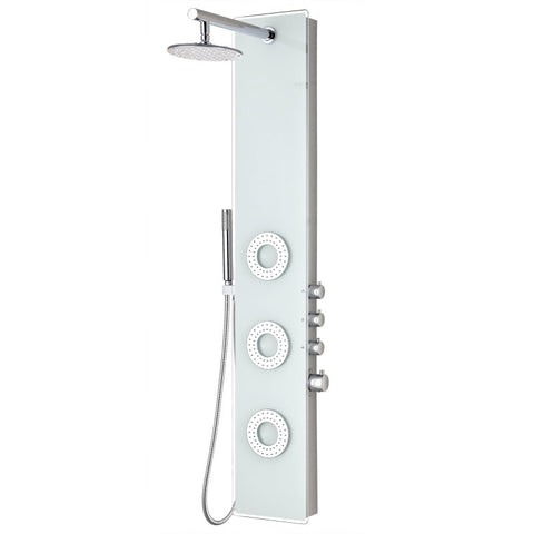 SP-AZ031 - ANZZI Lynn 58 in. 3-Jetted Full Body Shower Panel with Heavy Rain Shower and Spray Wand in White