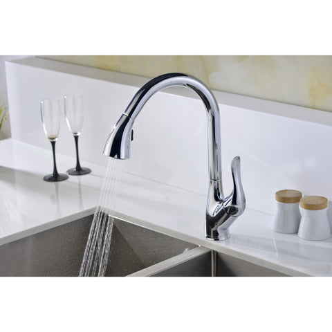 ANZZI Accent Series Single-Handle Pull-Down Sprayer Kitchen Faucet