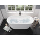 Bellentin Series 61 in. x 31 in. Flat Bottom Solid Surface Freestanding Soaking Bathtub with Center Drain in Matte White