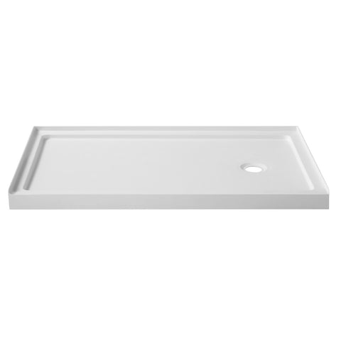 SB-AZ007WR - ANZZI Colossi Series 36 in. x 60 in. Single Threshold Shower Base in White