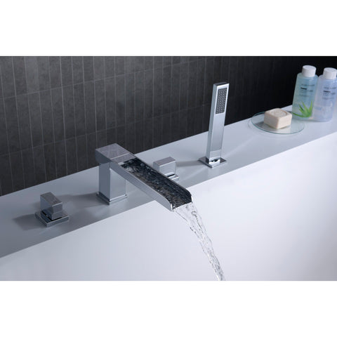 FR-AZ039CH - ANZZI Glymur 2-Handle Deck-Mount Roman Tub Faucet in Chrome