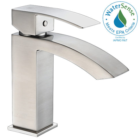 L-AZ074 - ANZZI Revere Series Single Hole Single-Handle Low-Arc Bathroom Faucet in Brushed Nickel