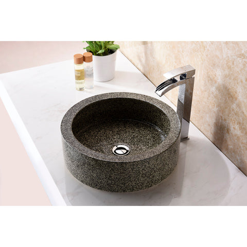 LS-AZ182 - ANZZI Black Desert Crown Vessel Sink in Speckled Stone