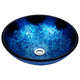 LS-AZ161 - ANZZI Stellar Series 17 in. Round Bathroom Vessel Sink with Stain-Resistant Non-Porous Surface in Blue Blaze Finish Glass