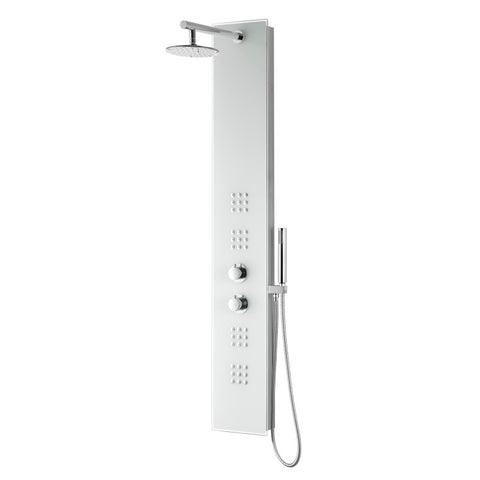 SP-AZ048 - ANZZI Veld Series 64 in. Full Body Shower Panel System with Heavy Rain Shower and Spray Wand in White