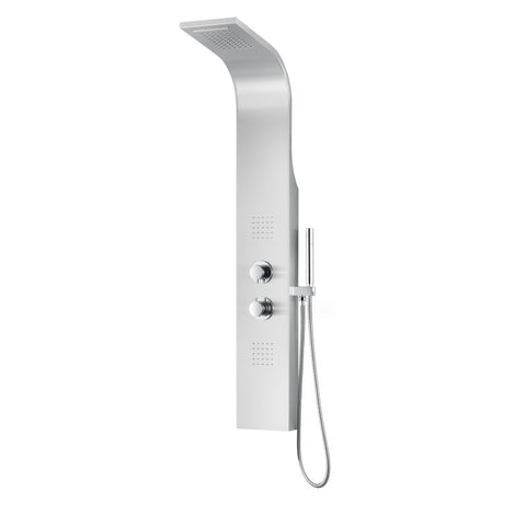 SP-AZ038 - ANZZI Anchorage 51 in. Full Body Shower Panel with Heavy Rain Shower and Spray Wand in Brushed Steel