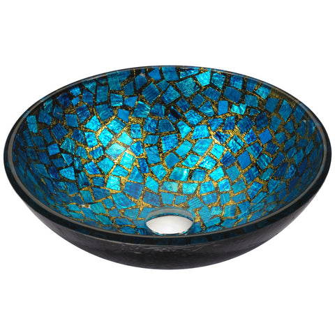 LS-AZ8210 - ANZZI Chipasi Series Vessel Sink in Blue/Gold Mosaic