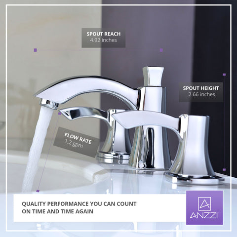 L-AZ015 - Sonata Series 8 in. Widespread 2-Handle Mid-Arc Bathroom Faucet in Polished Chrome