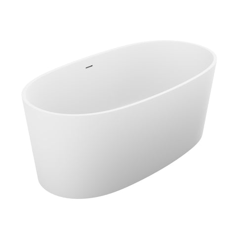 FT-AZ8416 - ANZZI Bellentin 5.1 ft. Solid Surface Center Drain Freestanding Bathtub in Matte White